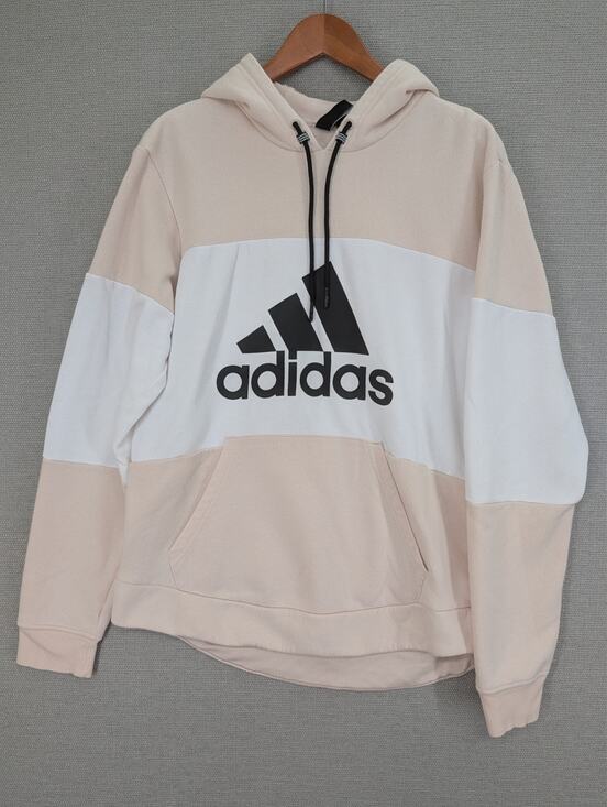 adidas Other - Men’s adidas Sport Pullover Fleece Hoodie Size Medium Tan & White